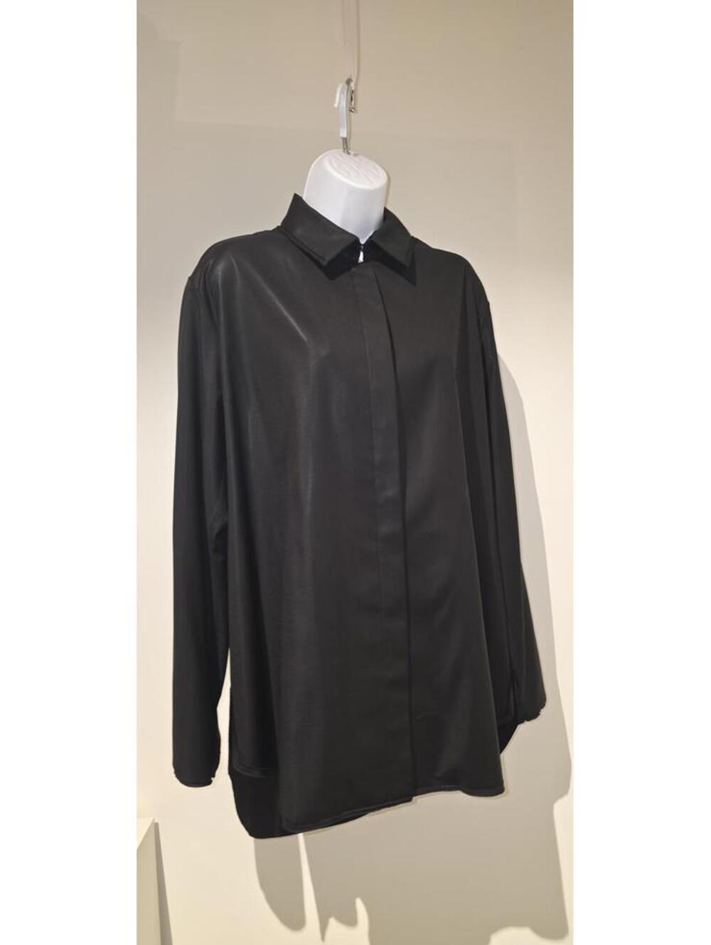 Nells Nelson Made In Italy Luxury Shirt, Black Long Sleeve Size 44